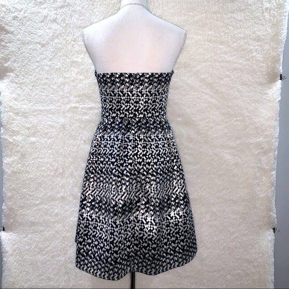 Eva Franco Size 4 Vera Dress Bow Black Silver - Picture 9 of 12